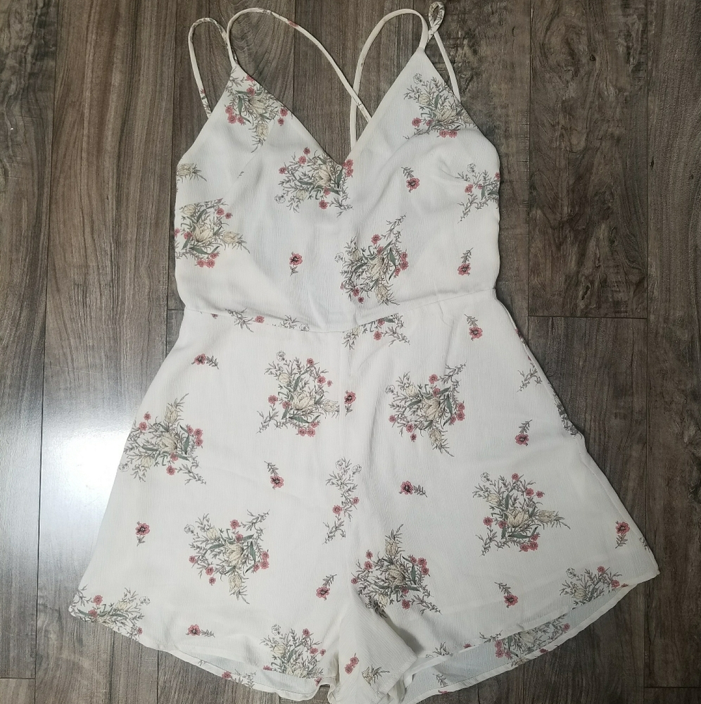 Lush Floral Print Romper